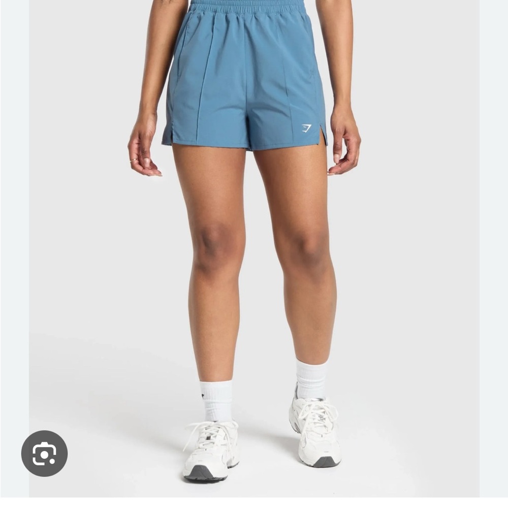 Gymshark Faded Blue Pin tuck Athletic Shorts